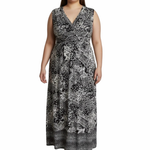 Mario Serrani Italy White Black Beautiful Spring Summer Lady Size XXL Maxi Dress